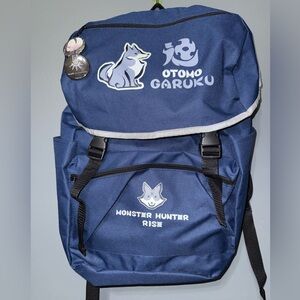 CAPCOM Monster Hunter Rise Otomo Garuku large blue backpack Palamutes